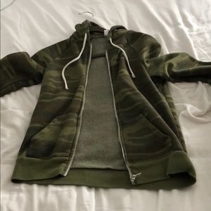 Camo Zip up sweater. Like New!